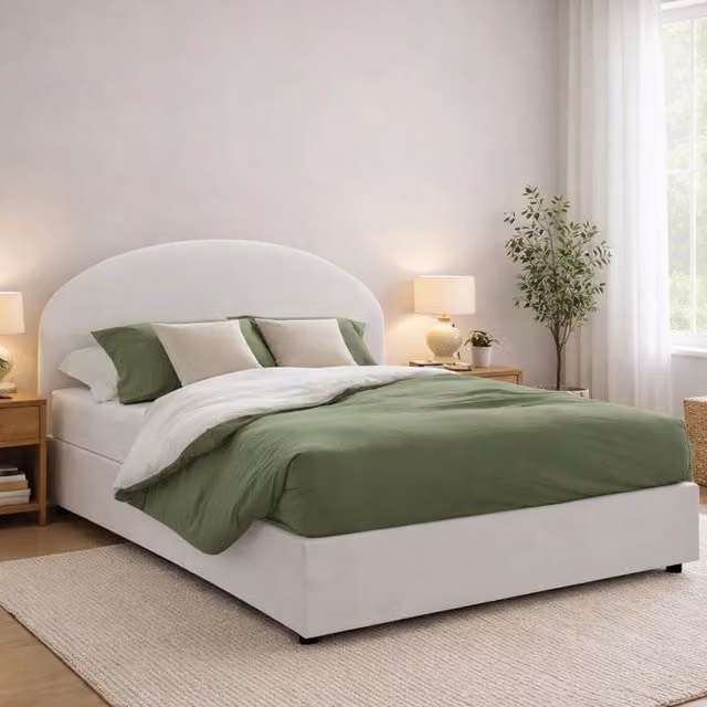 Letto Matrimoniale Ayur Talamo Italia con Materasso Incluso, Bianco, L/P: 160 x 200 cm – 1