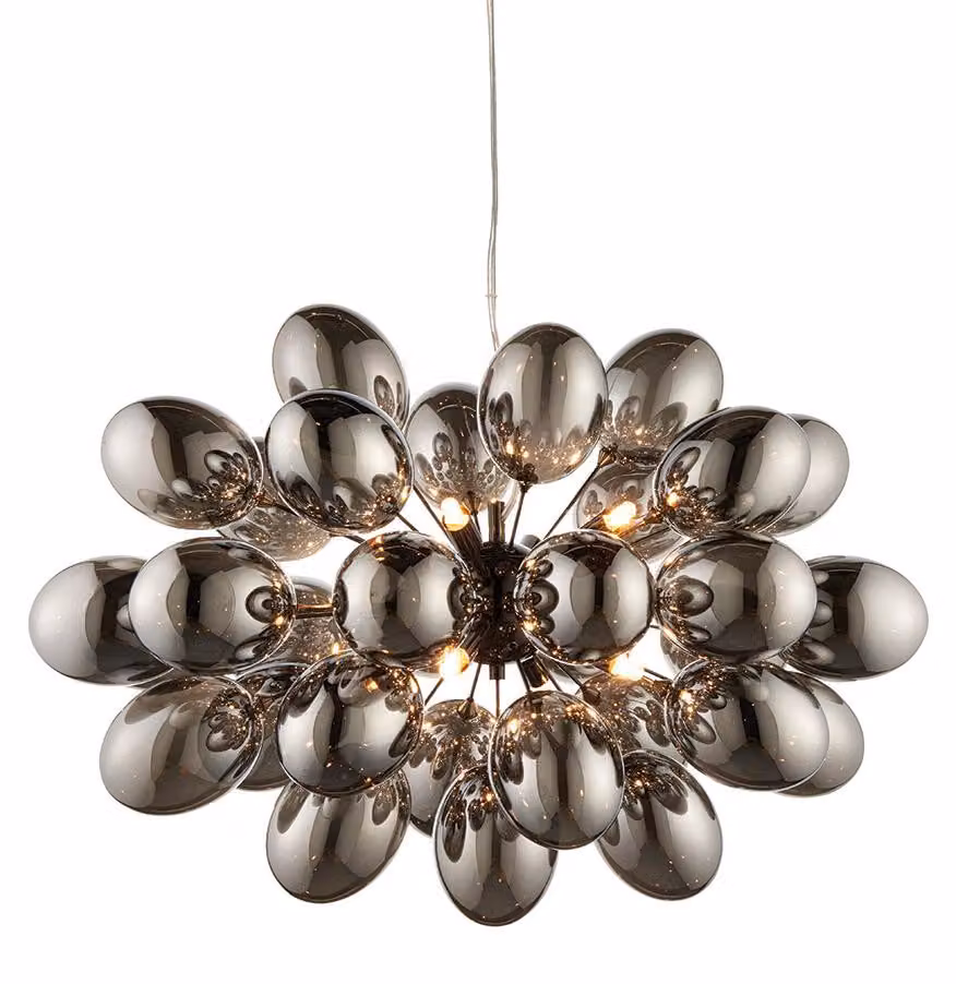 Lampada a sospensione INFINITY nera-cromata 8xG9x10W vetro, dimensioni: 129x72x50 cm, IP20, Endon