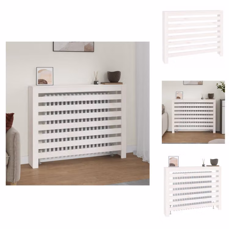 vidaXL Rivestimento per radiatori bianco 108,5x19x84 cm in legno di pino massiccio - Accessori per radiatori