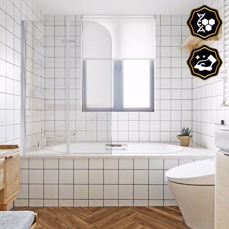 Clanmacy bagno allegato cabina doccia schermo pieghevole vasca da bagno doccia schermo in vetro 6 mm NANO Easy Clean 180 ° ESG vetro trasparente 2 parti pieghevole 100 * 140 cm argento