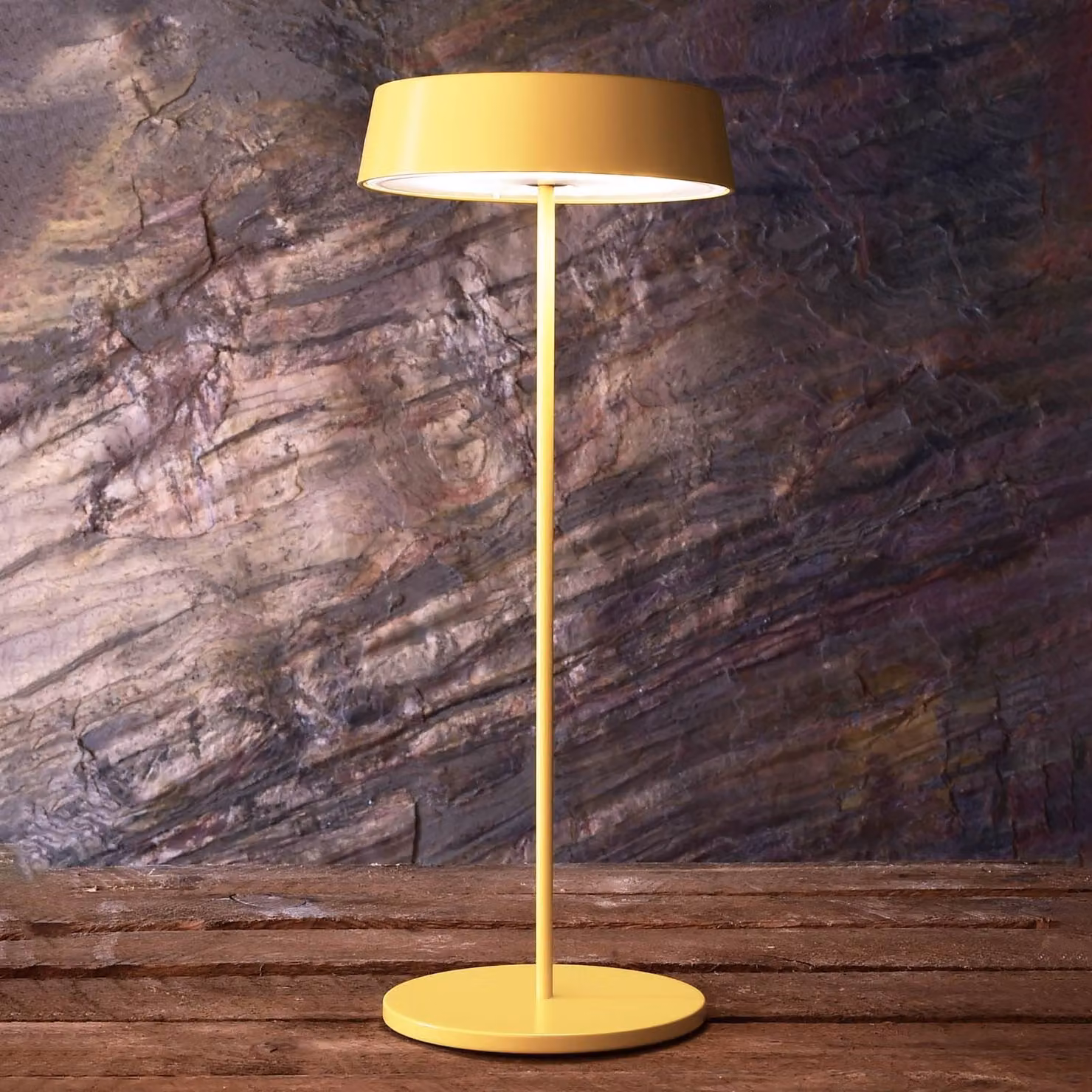 Deko-Light Lampada LED da tavolo Miram accu, dimming, giallo Miram, dimmerabile, Giallo / Arancione, Soggiorno / Sala da pranzo, Alluminio, Moderno