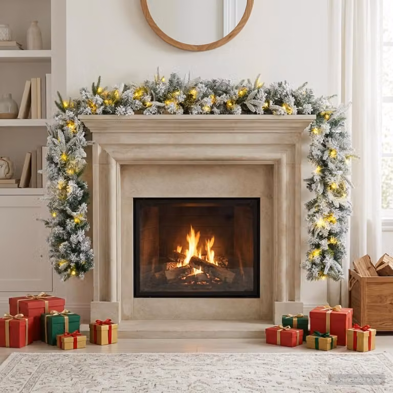 vidaXL Ghirlanda di Natale Verde e Bianco 270 cm PVC e PE 50 LED