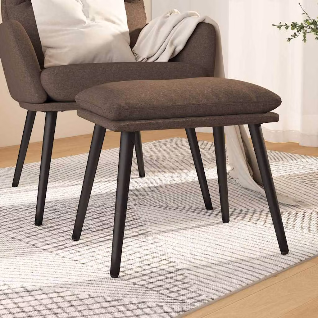 Poggiapiedi vidaXL in tessuto color tortora con struttura in metallo e MDF, L 45 x P 29,5 x H 35 cm