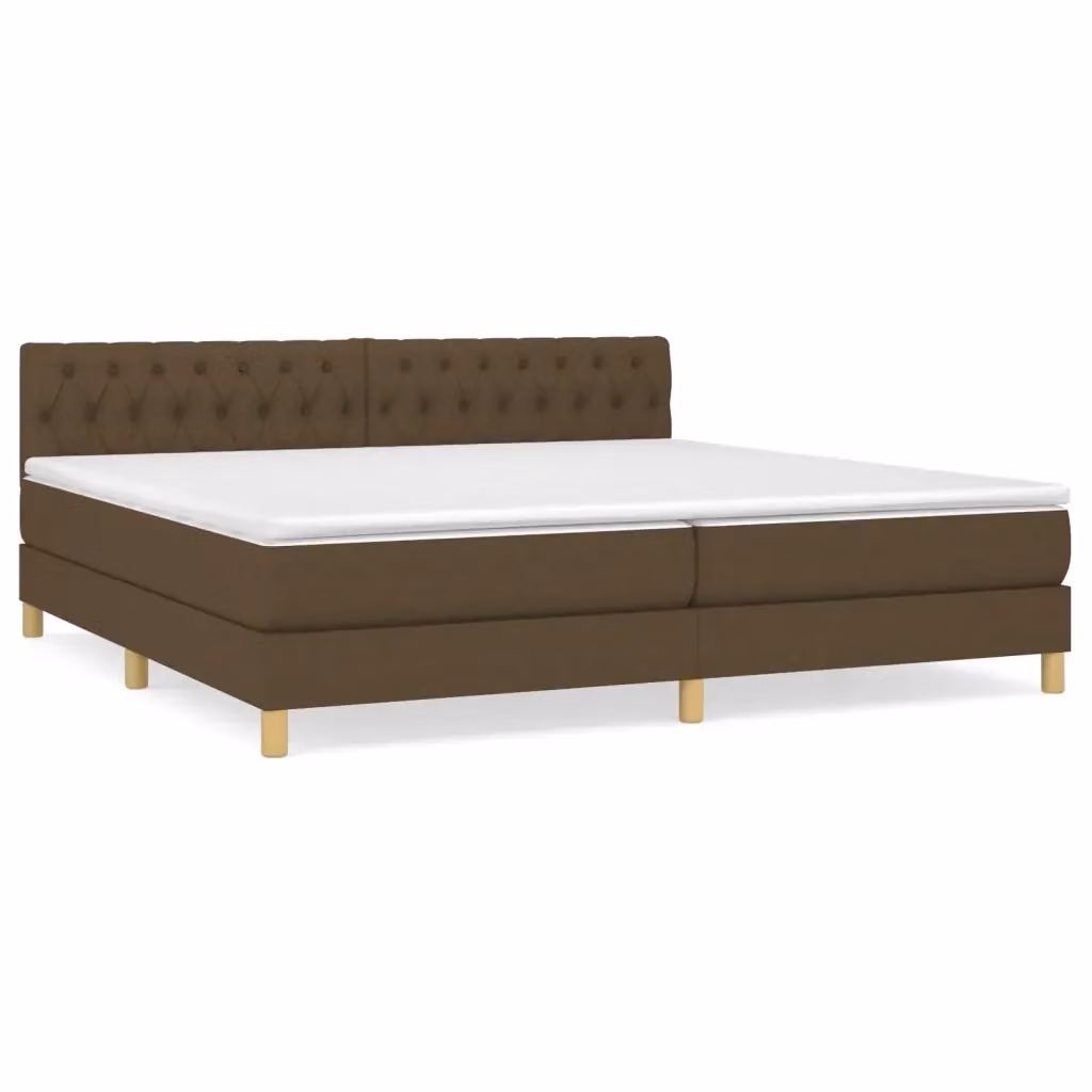 Letto Ibrido con Giroletto a Molle e Materasso con Tasche Individuali vidaXL, Marrone e Bianco, L/P/H: 200 x 200 x 203 cm – 2