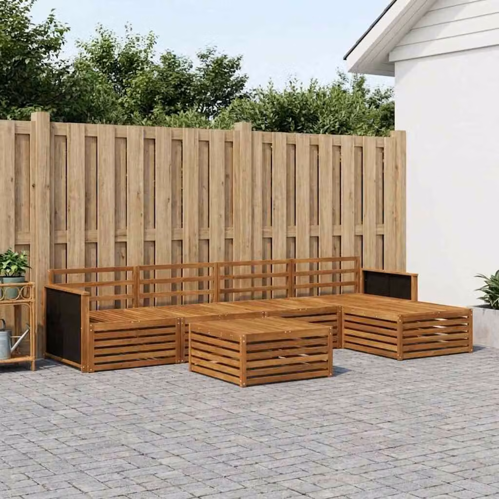 Set di divani da esterno vidaXL 6 pezzi in legno di acacia massello colore marrone naturale per giardino e terrazza