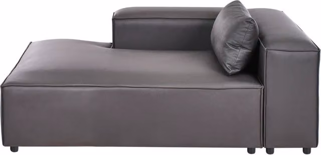 Chaise Lounge moderna lato destro con Rivestimento in ecopelle nero stile moderno