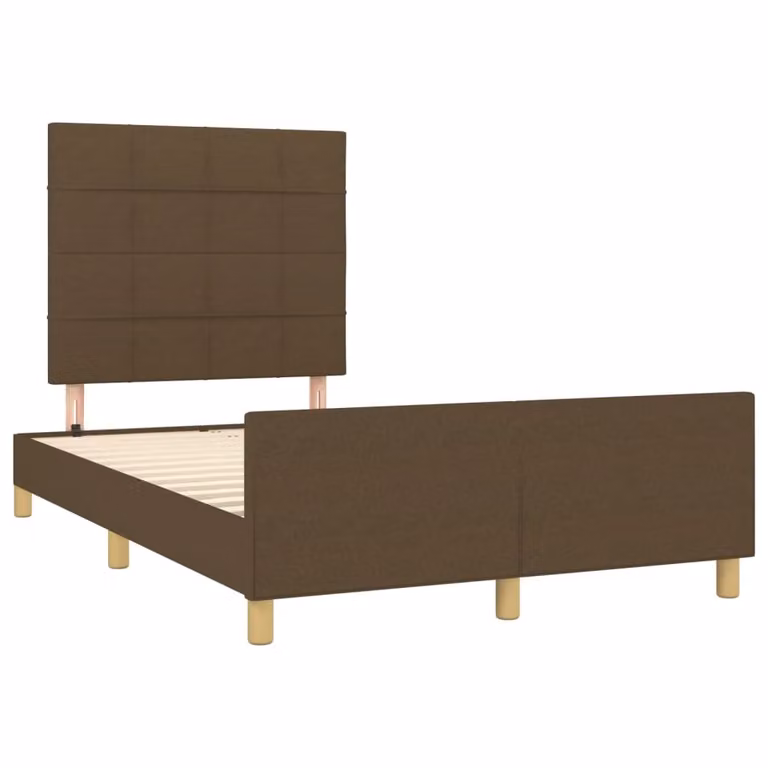 Giroletto senza Materasso Marrone Scuro 80x200 cm in Tessuto