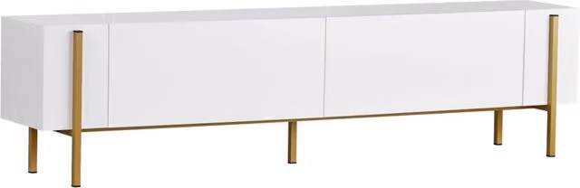 Mobile TV in legno "Nexus" - 180 x 30 x 45 cm - Bianco / Oro