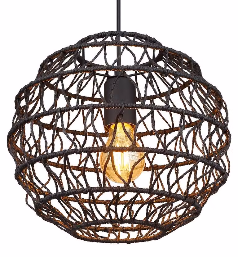 Lampada a sospensione, metallo, nera, attacco E27, altezza 120 cm