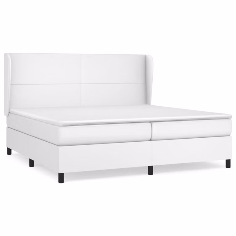 Giroletto a Molle con Materasso Bianco 200x200cm in Pelle finta