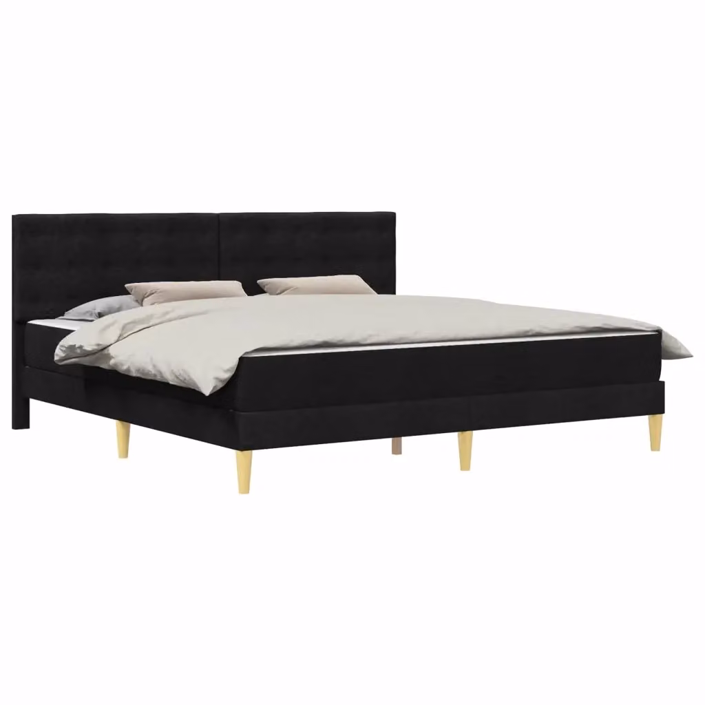 Struttura letto imbottita vidaXL in tessuto nero con materasso L/P/H: 200 x 200 x 28 cm – 2