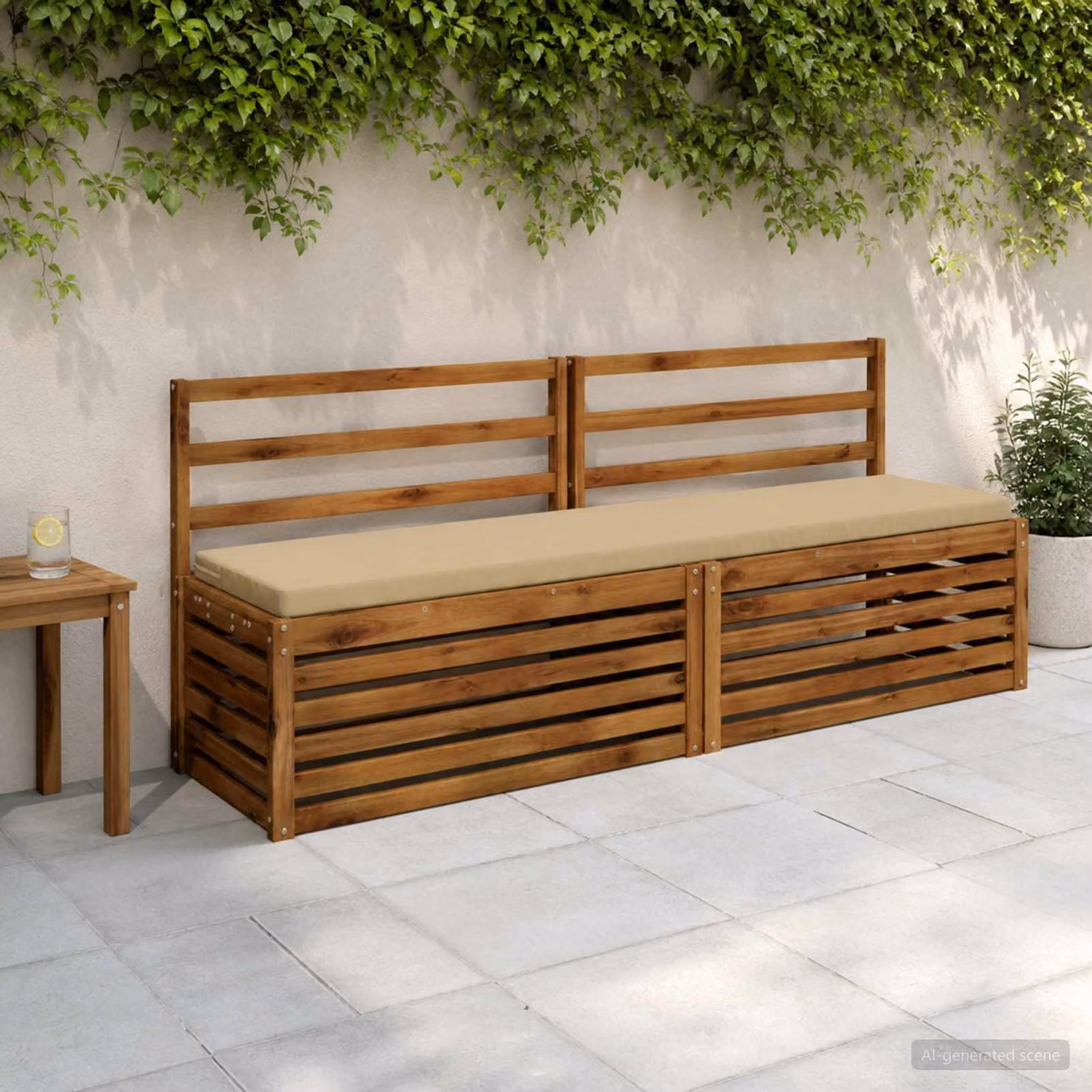 Cuscino per panchina vidaXL SOEST beige in poliestere con rivestimento rimovibile e resistenza ai raggi UV