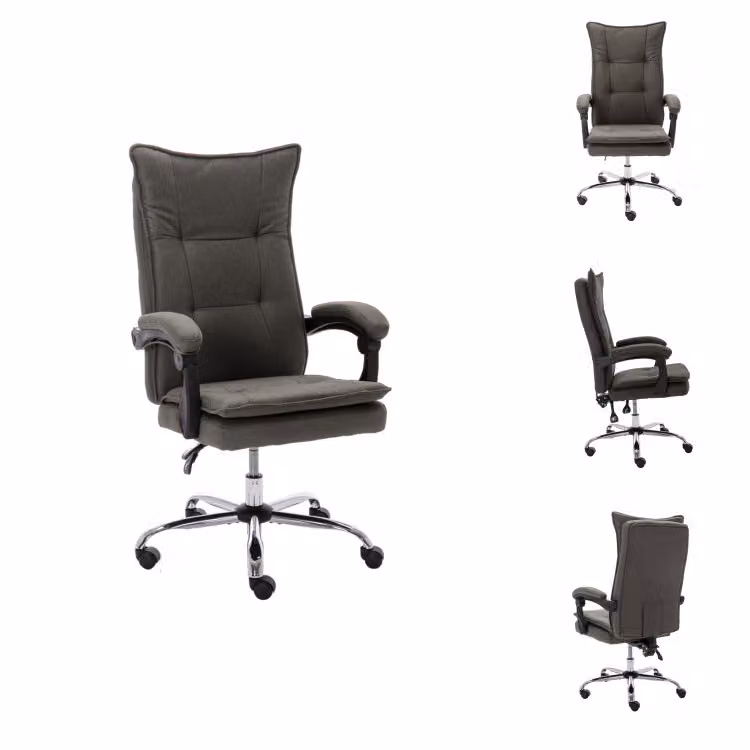 vidaXL Sedia da ufficio in tessuto grigio - Sedie da ufficio