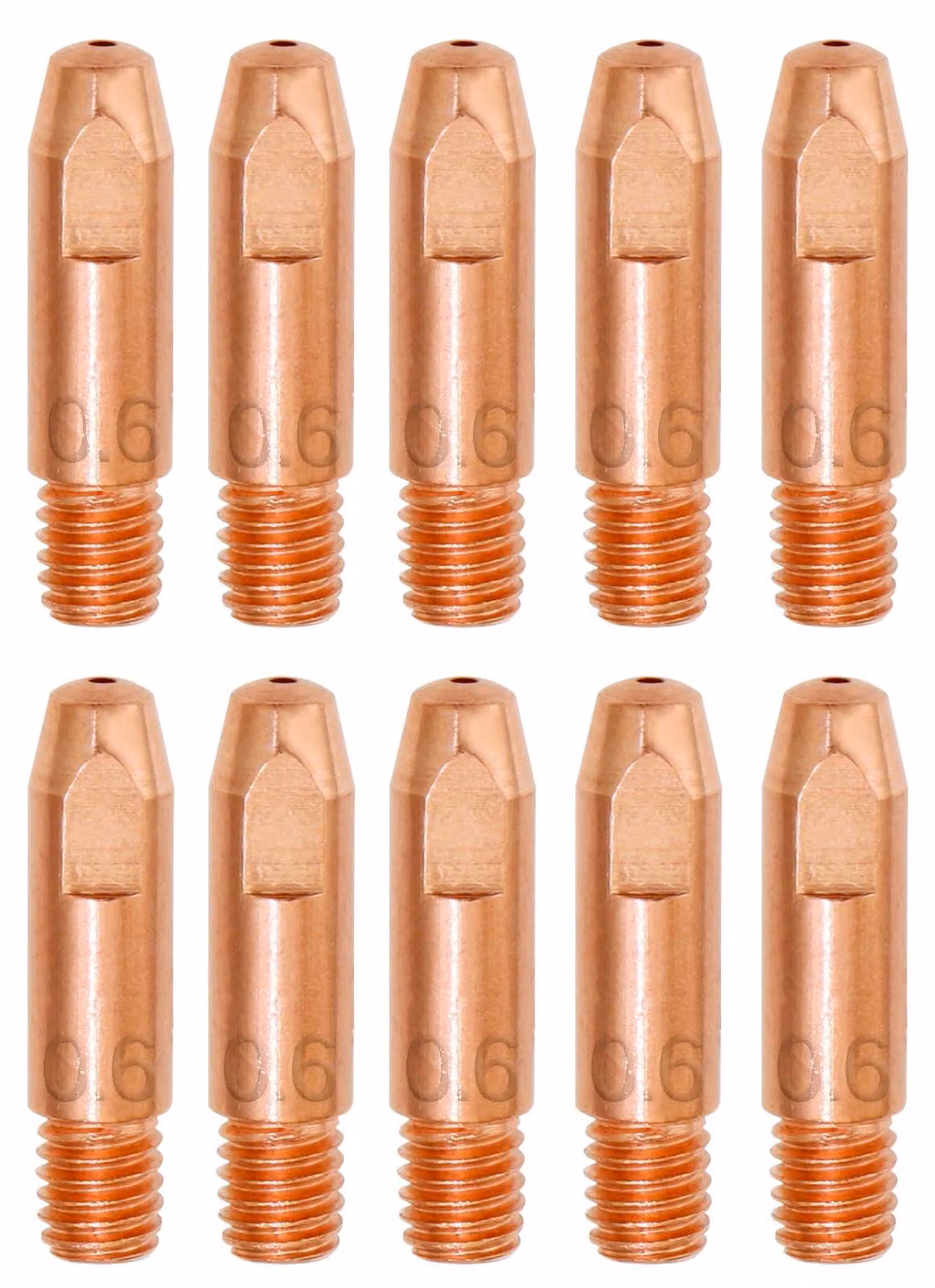 10 elettrodi di contatto in rame da 0,6 mm per torcia di saldatura MIG MAG MB24