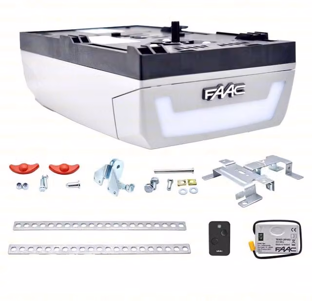 Kit di automazione FAAC Dolphin per porte basculanti a molla 24V a traino, colore argento