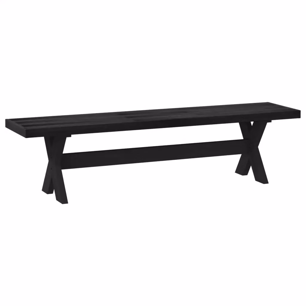 Panchina da pranzo NOAIN vidaXL in legno di pino nero stile rustico L 160 x P 41 x H 45 cm – 2