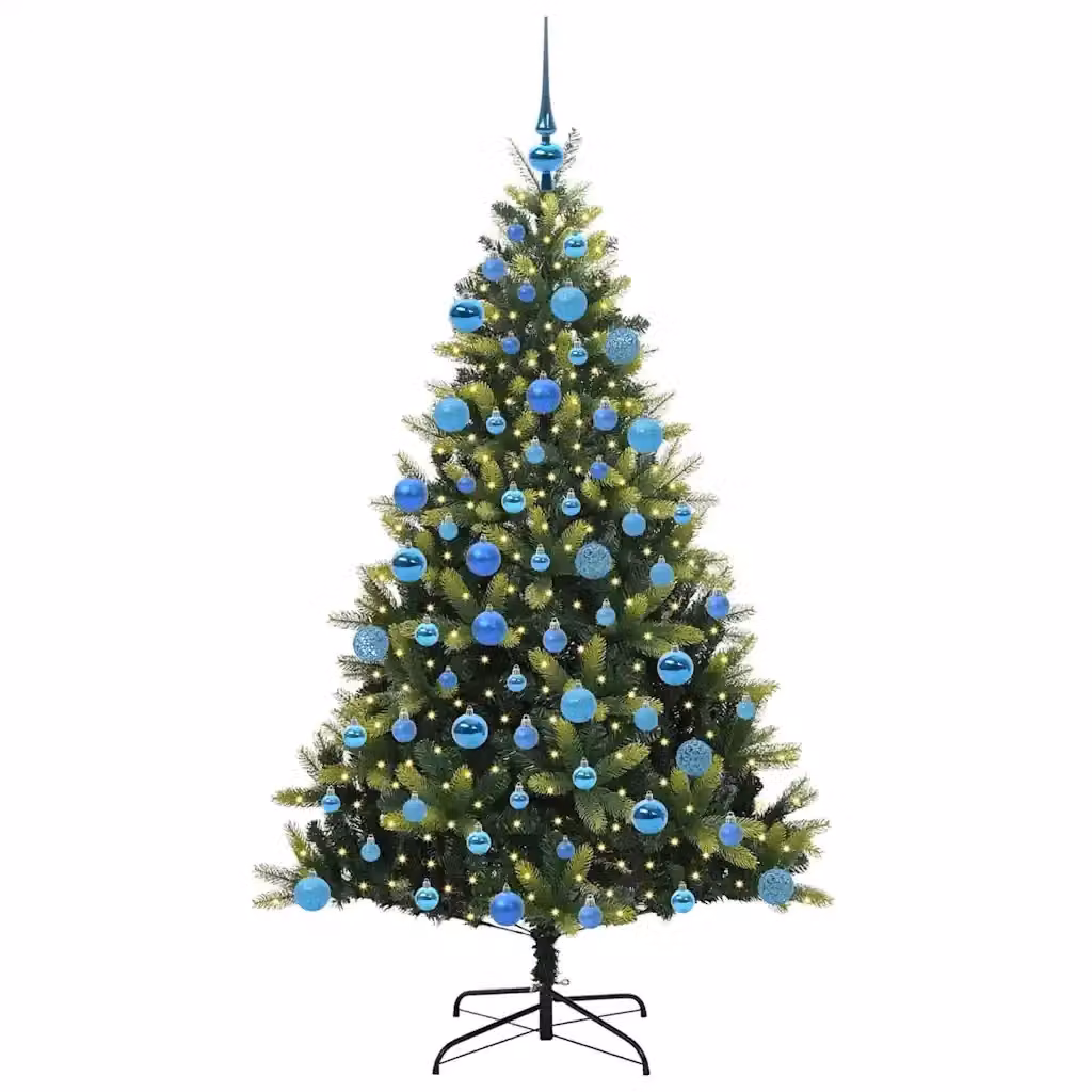 Albero di Natale artificiale verde vidaXL con 300 LED luce bianca calda, Altezza: 180 cm – 2