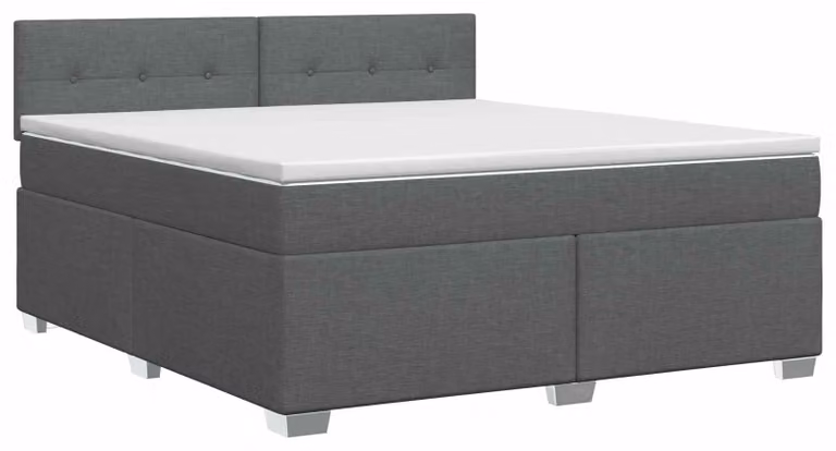 Letto a molle con materasso grigio scuro 160 x 200 cm in tessuto