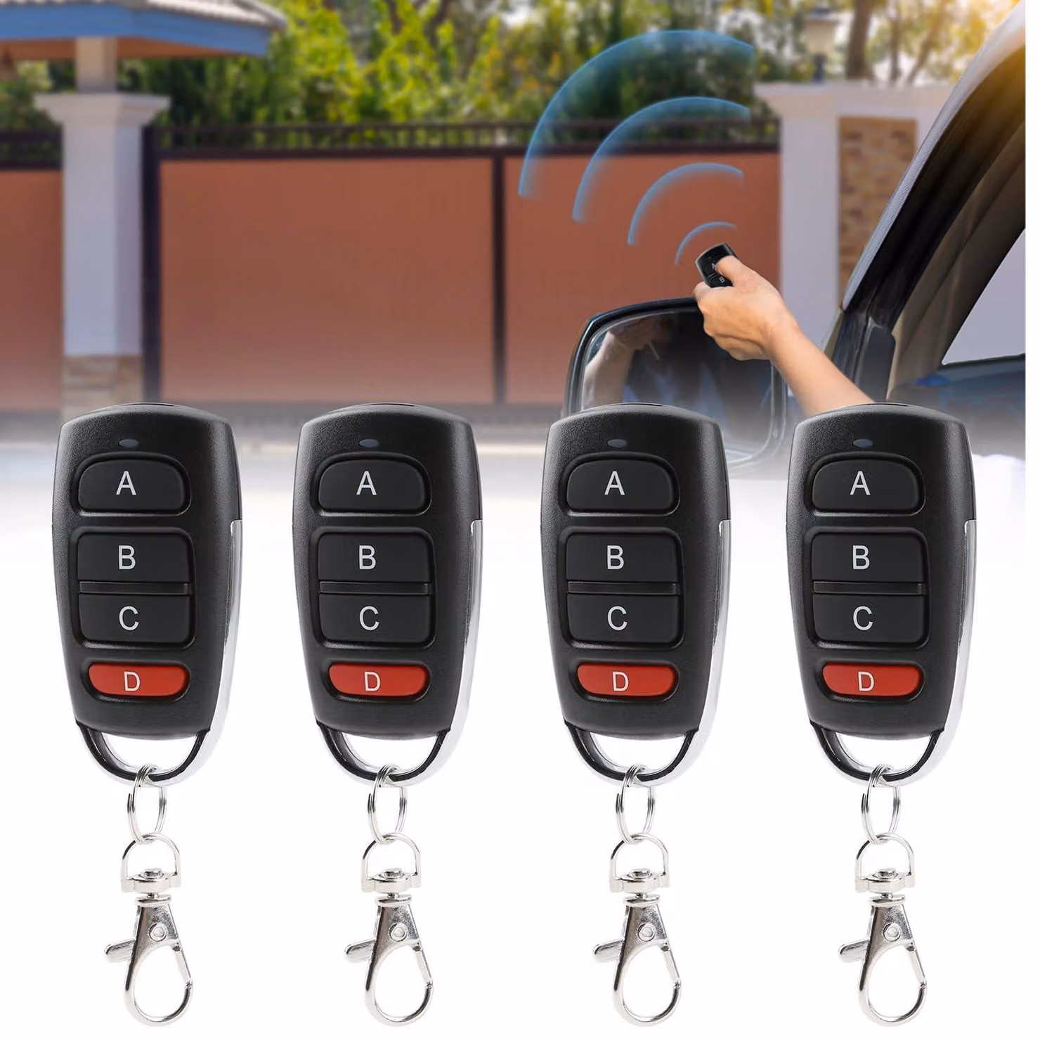4 aprideuriamenti per porte garage, con telecomando wireless, universali per porte garage