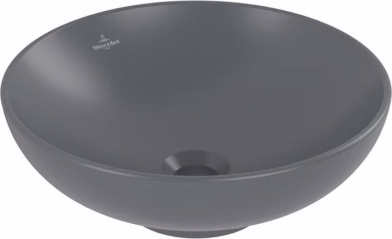 Villeroy & Boch Loop&Friends - Lavabo da appoggio, diametro 420 mm, senza sfioratore, CeramicPlus, Grafite 4A4601i4