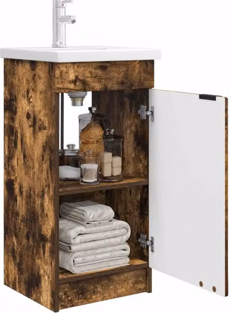 Mobile da bagno con Lavabo | Armadio Lavabo Rovere Fumo 42 x 40 x 84,5 cm