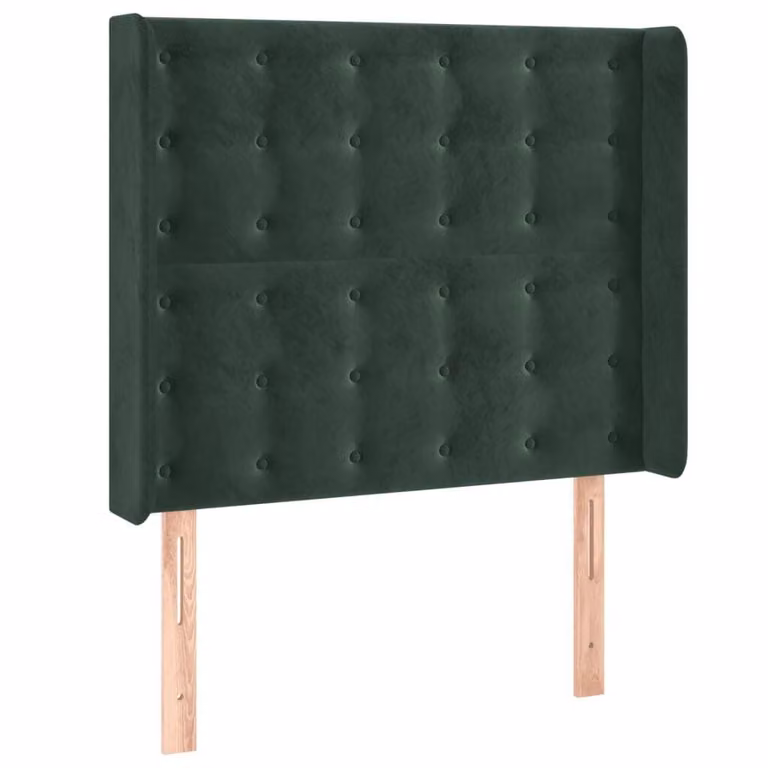 Testiera ad Orecchio Verde Scuro 93x16x118/128 cm in Velluto