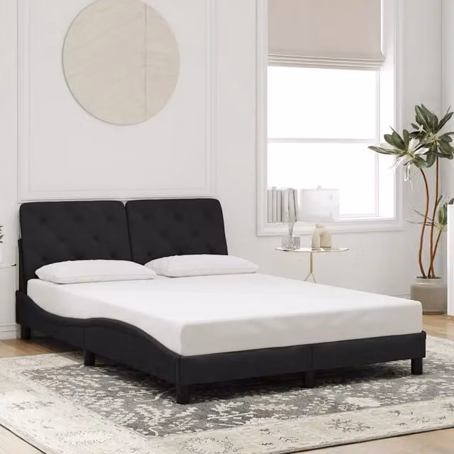 Giroletto senza Materasso-Struttura Letto Nero 120x200 cm Velluto 275767