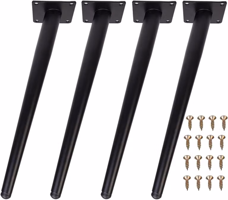 Gambe per tavolo, in metallo, altezza 72 cm, inclinate, confezione da 4 pezzi, per tavolo da pranzo