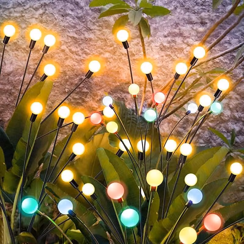 Lampade solari, set da 4, con 10 LED, grado di protezione IP65, impermeabili, 7 colori