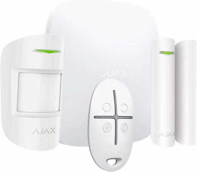Ajax StarterKit Sistema di Allarme Antifurto Senza Fili con HUB, Motion, Door e Space, Colore Bianco