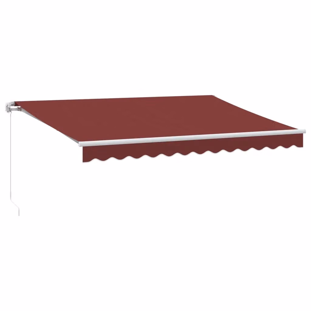 Tenda da Sole Retrattile Manuale VIDAXL in Alluminio e Poliestere Rosso e Bianco L: 350 cm, P: 250 cm – 2