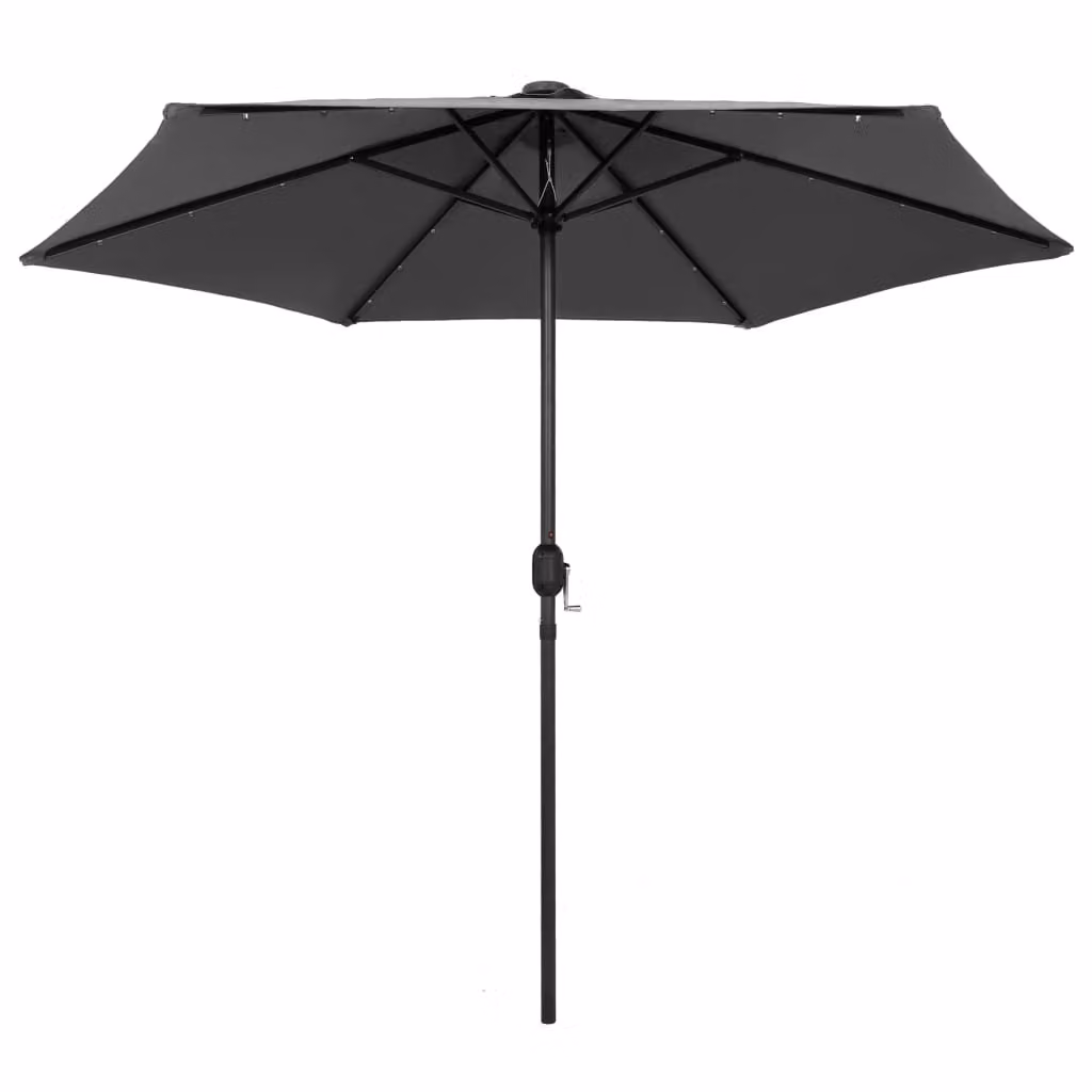 Ombrellone The Living Store con luci LED e asta in alluminio 270 cm antracite