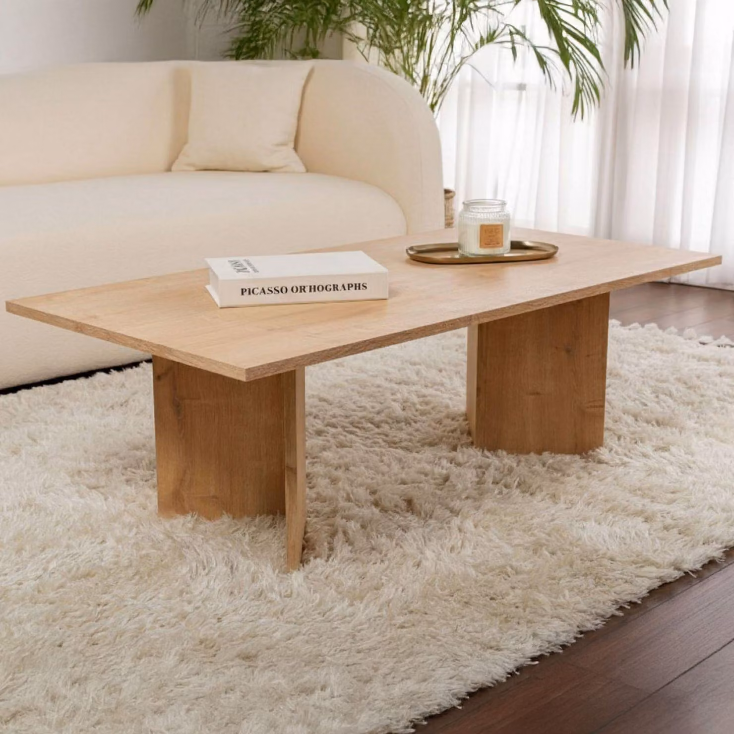 Dmora Tavolino da Salotto Turate 119x60x40h cm Marrone Rovere, Forma Rettangolare Materiale Piano in Legno Nobilitato