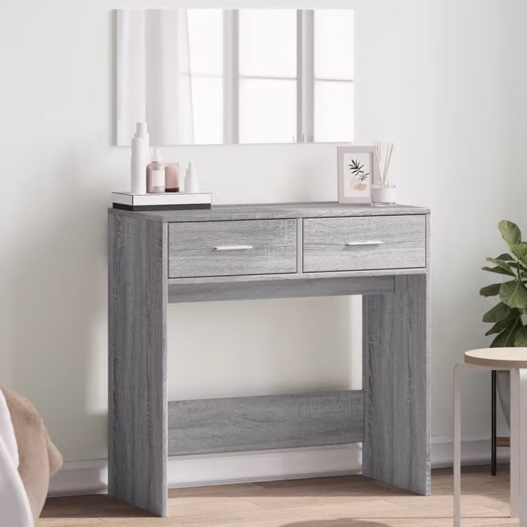 vidaXL Toeletta con Specchio Grigio L: 80 cm, P: 39 cm, H: 80 cm