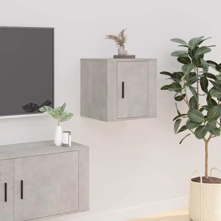 vidaXL Mobile Porta TV a Parete Grigio Cemento in Legno e MDF L/P/H: 40 x 34,5 x 40 cm