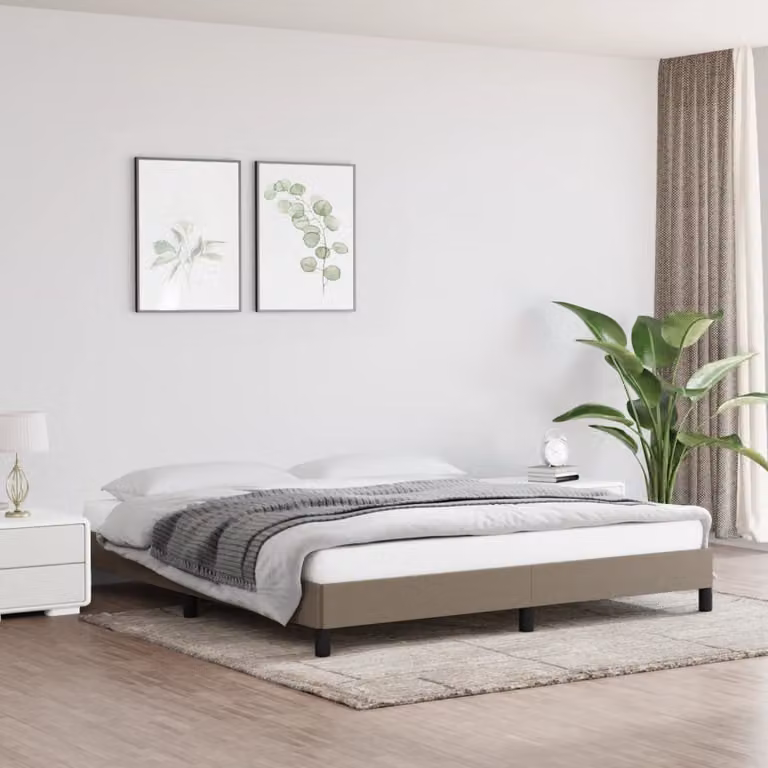 The Living Store struttura letto taupe 180x200 cm tessuto