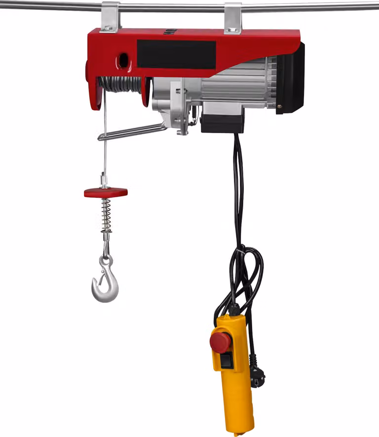 KRAFT&DELE | Verricello elettrico, 230 V, 1200 W, 300/600 kg, verricello motorizzato a fune, paranco con motore in rame, paranco con telecomando a cavo, paranco a fune, paranco a catena