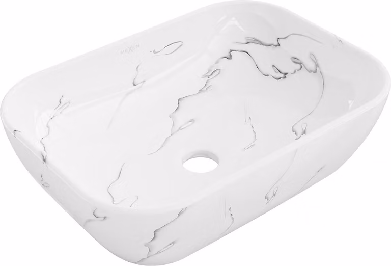 Mexen Rita lavabo da appoggio 45 x 32 cm, pietra bianca - 21084583