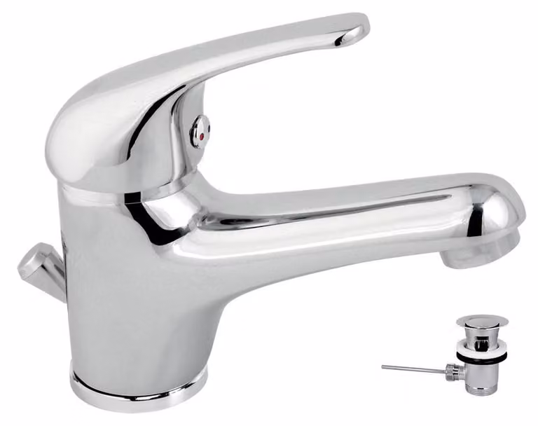 Miscelatore per lavabo con bocca in metallo Titania Iris cromato