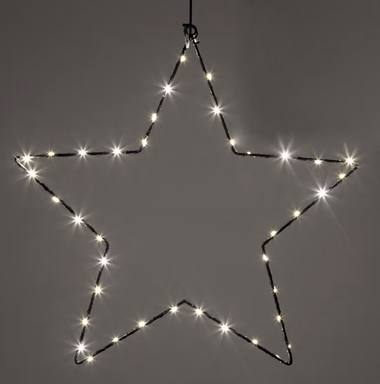 2.05 Stella luminosa Buon Natale - Ø 40 cm / 40 LED - batteria / timer / interno + esterno (grande)