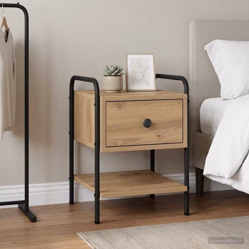 Armadio da notte vidaXL in legno e MDF marrone moderno L/P/H: 35 x 36,5 x 47 cm