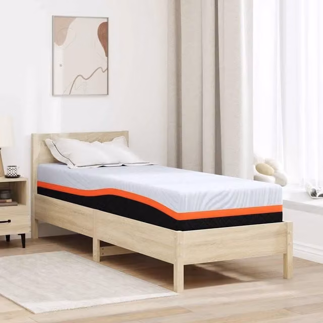 Materasso-Materasso per letto Bianco e Grigio 80 x 200 cm Tessuto Jacquard 742792