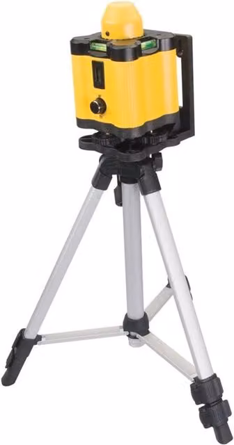 Laser rotante giallo con accessori per progetti di precisione con portata di 30 m