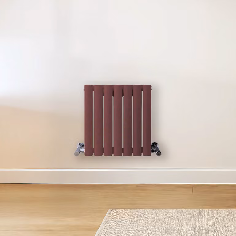 Radiatore di Design Orizzontale Rosso (Booth Rosso) - 400mm x 413mm - Pannello Doppio  - Revive