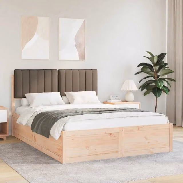 Letto con Testiera Rivestita-Struttura Letto con Testiera Talpa 135 x 190 cm Pino massello 333083