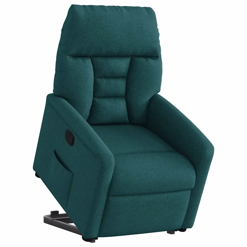 Poltrona Alzapersona Reclinabile vidaXL Verde con Assistenza Elettrica e Braccioli in Tessuto – 2