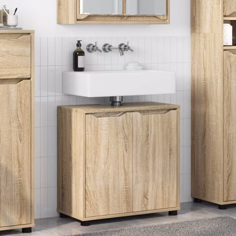 Mobile per lavabo da bagno vidaXL moderno in legno marrone L/P/H: 60 x 30 x 60 cm