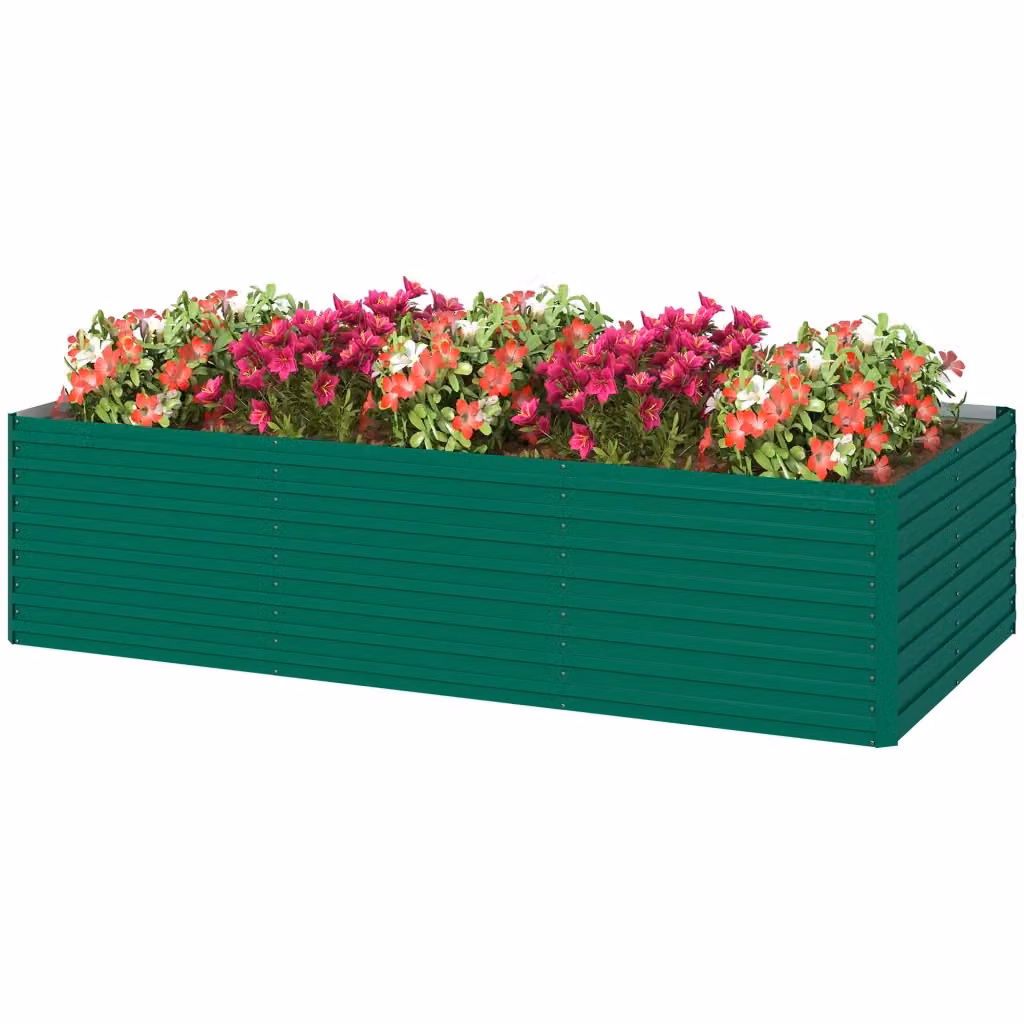 Fioriera rialzata rettangolare per esterno XYLO in acciaio zincato verde L: 240 cm, P: 120 cm, H: 60 cm – 2