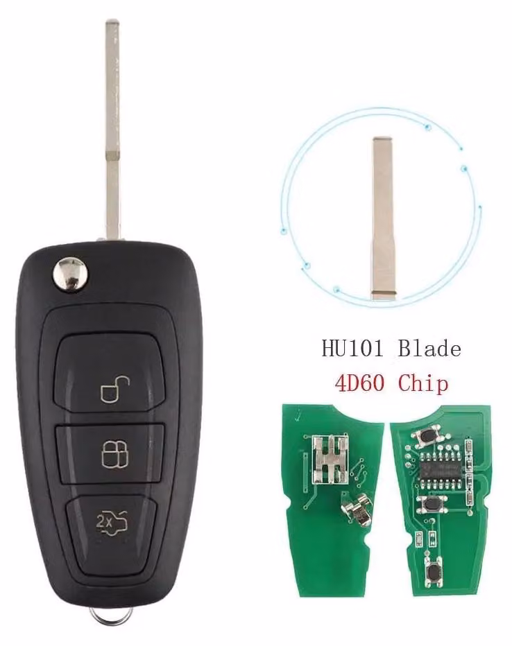 Telecomando, 3 tasti, frequenza 433 MHz, chip 4D60, HU101 Klinge-b a 433 MHz