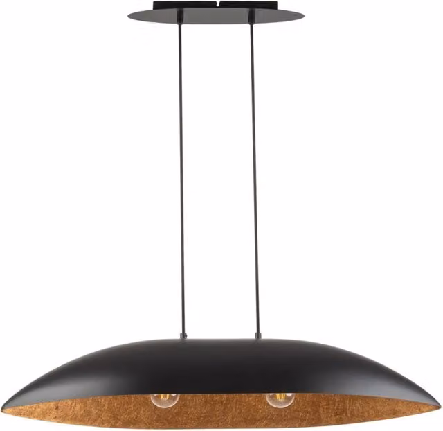 Lampada a sospensione ovale nero rame 2xE27 Gondola Sigma